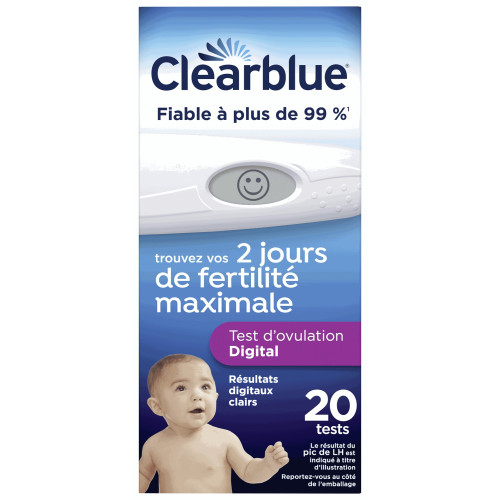 Clearblue Test Ovulation Digital 20 unités, Détection Fertilité