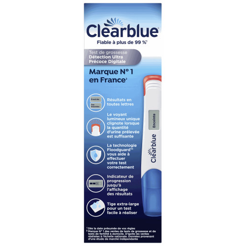 Clearblue Test Ultra Précoce Digital 1 Test - Détecte Grossesse