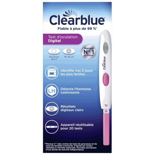 Clearblue Test Ovulation Digital 20 unités, Détection Fertilité