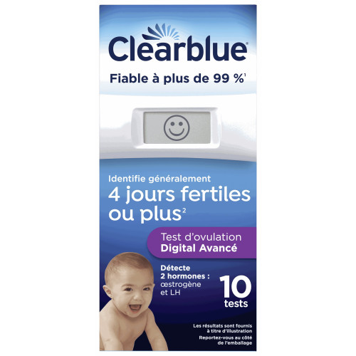 Clearblue Test Ovulation 10 unités - Résultats Digitaux