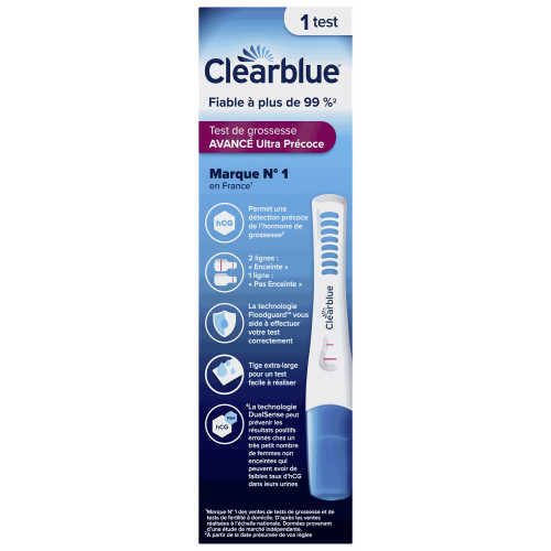 Clearblue Early Test Grossesse Ultra-Précoce 1 Test Fiable 99% Pharma360