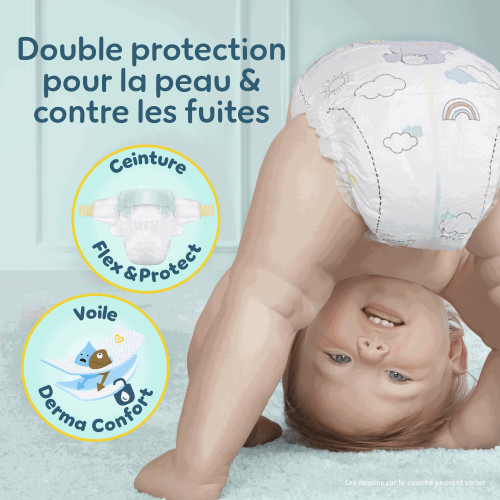 Pampers Maxi Pack T3 : 108 couches 6-10kg, protection ultra-absorbante