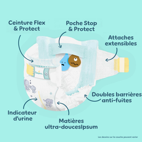 Pampers Maxi Pack T3 : 108 couches 6-10kg, protection ultra-absorbante