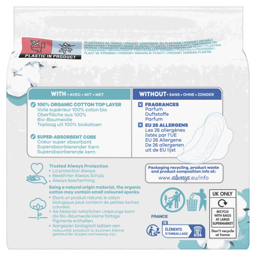 Cotton Protection 8 Serviettes Hygiéniques Taille 3 Night