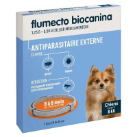 Protection 8 mois puces & tiques - Collier Biocanina pour chiens jusqu'à 8kg