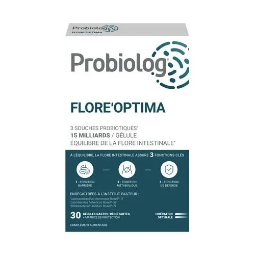 Probiolog Flore Optima - Équilibre intestinal avec 15 milliards d'UFC