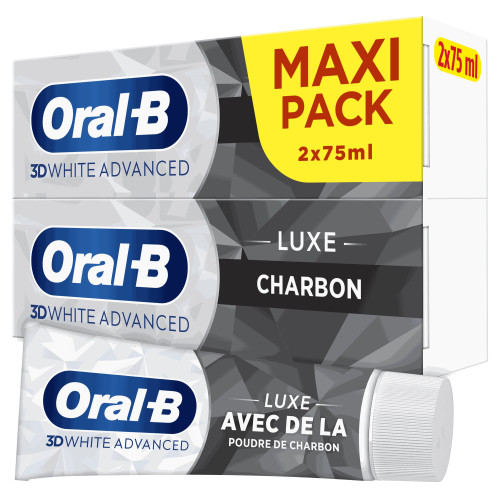 3D White Advanced Dentifrice Luxe Charbon 2 x 75 ml