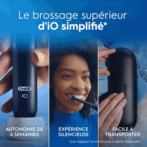 Oral-B iO2 Brosse à Dents Électrique Noire Technologie Avancée