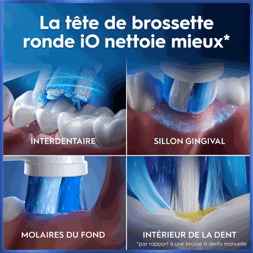 Oral B iO Brosse à dents électrique série 5 Blanche, soin optimal dents