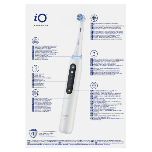 Oral B iO Brosse à dents électrique série 5 Blanche, soin optimal dents