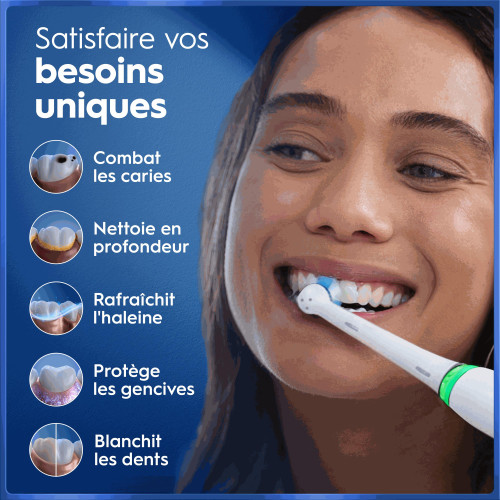 Oral B iO Brosse à dents électrique série 5 Blanche, soin optimal dents
