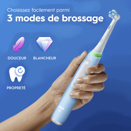 Oral-B IO3 Bleu Glace : 400% plus efficace qu'une brosse manuelle