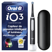 ORAL-B iO3 Noir : Technologie iO, 100% plaque en plus vs manuelle