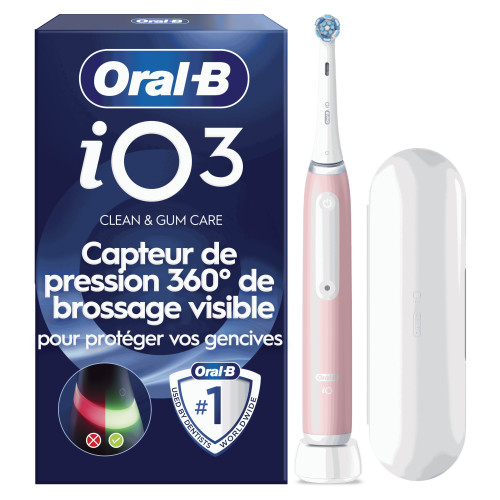 ORAL-B IO3 Rose : Brossage pro à la maison, 3 modes, Gum Guard