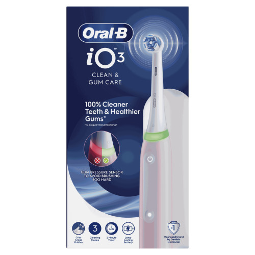 ORAL-B IO3 Rose : Brossage pro à la maison, 3 modes, Gum Guard