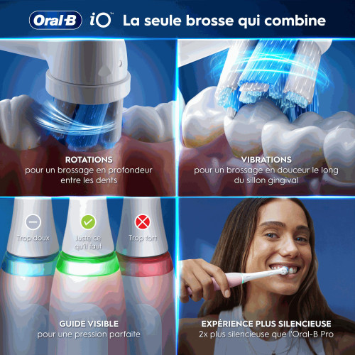 ORAL-B IO3 Rose : Brossage pro à la maison, 3 modes, Gum Guard