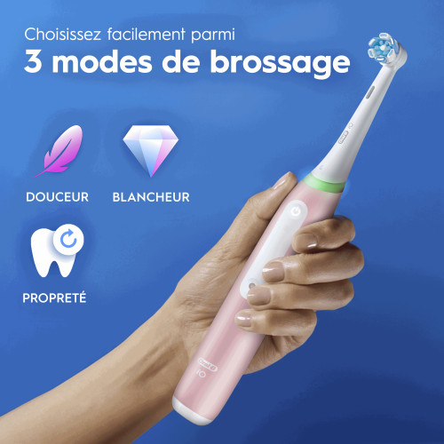 ORAL-B IO3 Rose : Brossage pro à la maison, 3 modes, Gum Guard