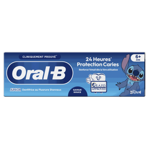 Oral B Junior Dentifrice 6+ Stitch 75ml Protection Anti-Caries 24h