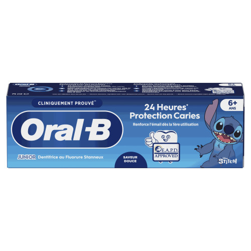 Oral B Junior Dentifrice 6+ Stitch 75ml Protection Anti-Caries 24h