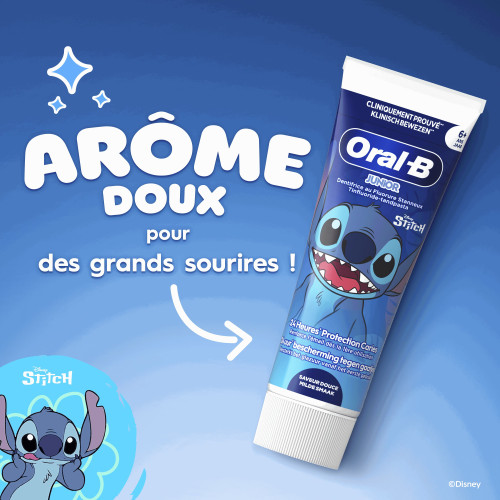 Oral B Junior Dentifrice 6+ Stitch 75ml Protection Anti-Caries 24h