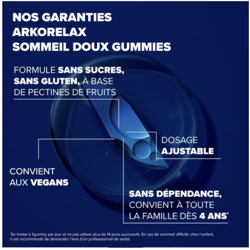 Arkorelax Sommeil Doux : 30 gummies pour un sommeil paisible