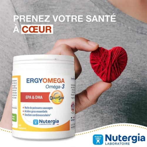 Nutergia Oméga-3 180 caps : Soutien cardiaque et santé cellulaire