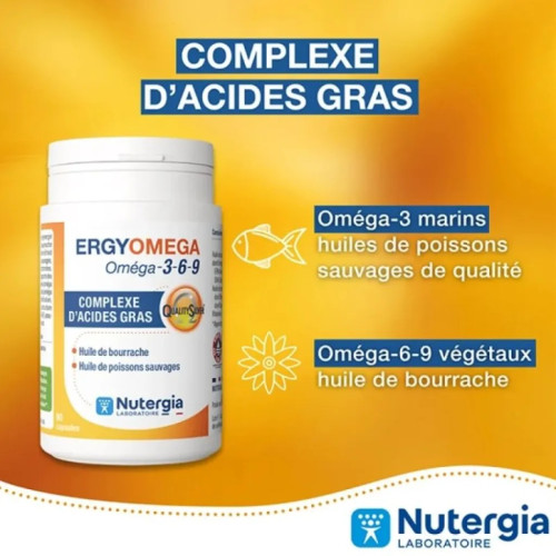 Nutergia Oméga-3-6-9 : Équilibre lipidique complet en 90 capsules