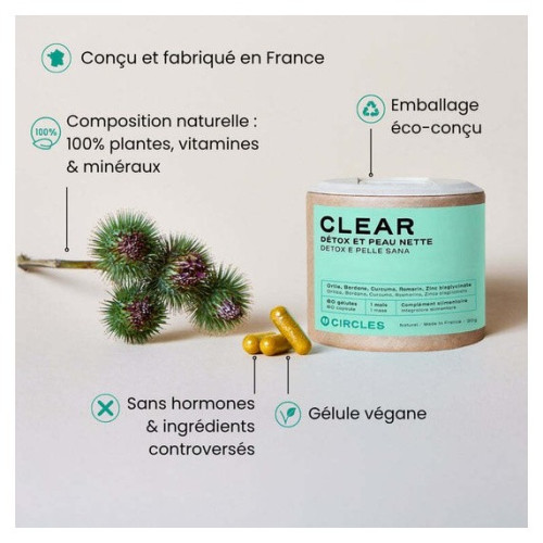 Circles CLEAR - Gélules Détox Peau Nette | Acné Hormonale