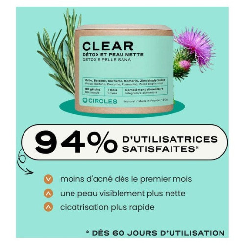 Circles CLEAR - Gélules Détox Peau Nette | Acné Hormonale