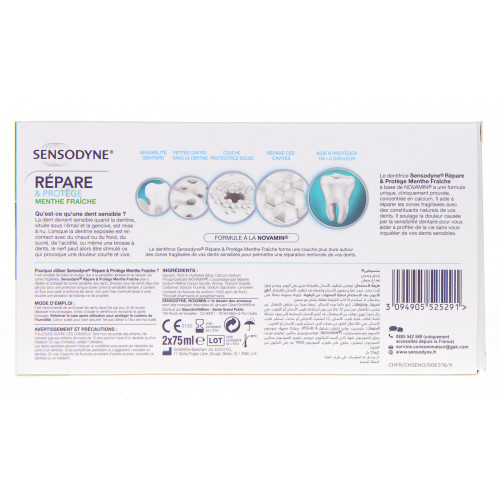 Sensodyne Pro Répare & Protège 2x75mL - Renforce Dents Fragiles