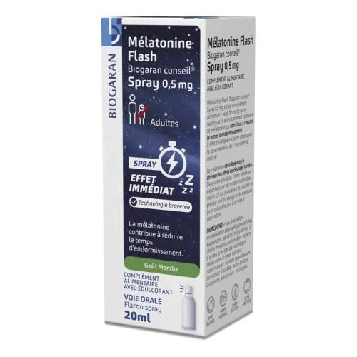 Mélatonine Biogaran 0,5mg - Spray sommeil rapide 20ml