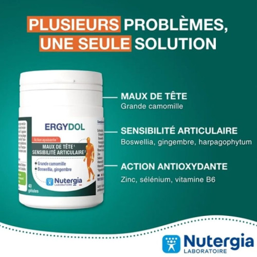 Nutergia Ergytol : Soulage maux de tête & articulations