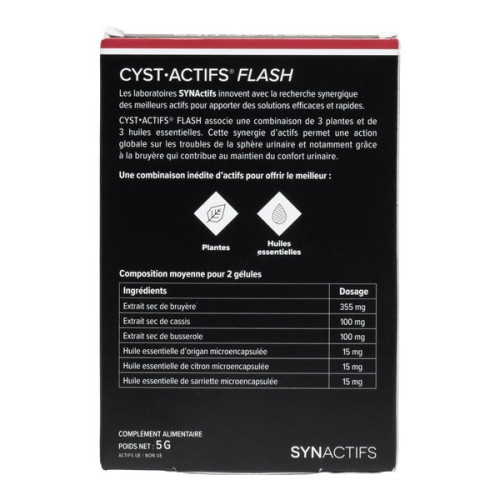 SYNACTIFS CYSTACTIFS FLASH - Confort urinaire naturel en 10 gélules