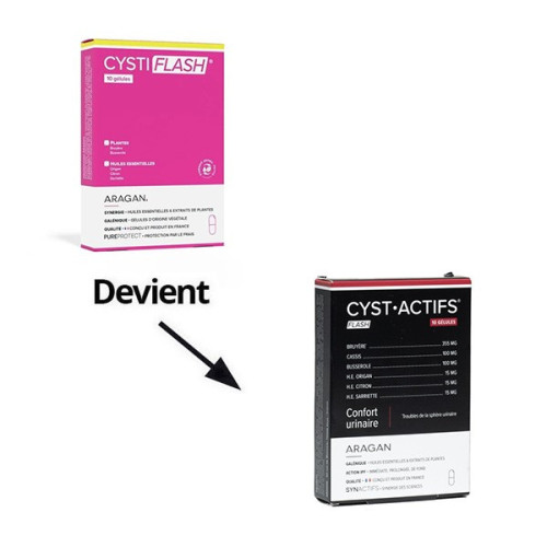 SYNACTIFS CYSTACTIFS FLASH - Confort urinaire naturel en 10 gélules