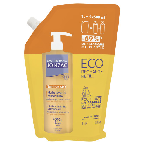 Jonzac Huile Lavante 1L : Nettoyage doux & protection anti-sécheresse