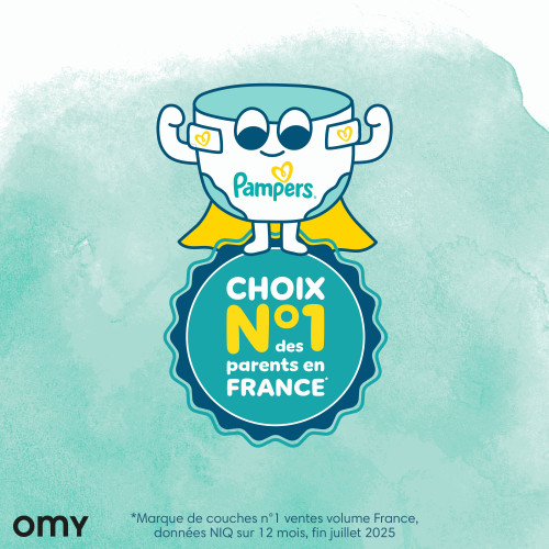 Couches bébé Pampers Harmonie T4 : Douceur végétale & indicateur bleu