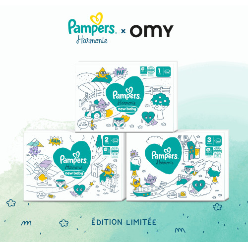 Couches bébé Pampers Harmonie T4 : Douceur végétale & indicateur bleu