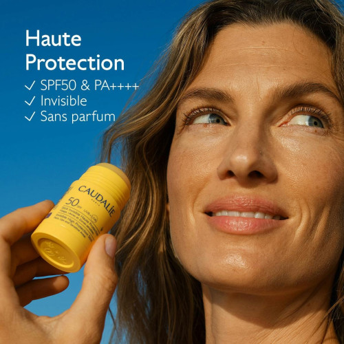 Stick Solaire Caudalie SPF50 : Protection Invisible, SPF50, PA++++