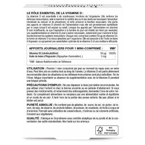 New Nordic Vitamine D 90 Comprimés - Vitamine D3 Boost Immunité