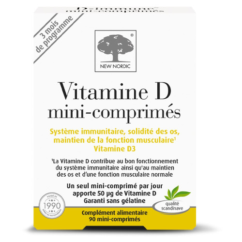 New Nordic Vitamine D 90 Comprimés - Vitamine D3 Boost Immunité