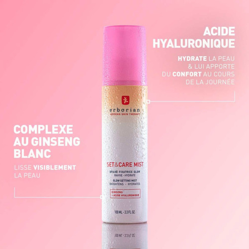 Brume Fixatrice Erborian Glow - Hydratation 8h & Fini Lumineux