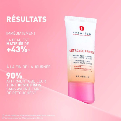 Base Teint Lissante Erborian : +43% Matité, Soin Hydratant 30ml