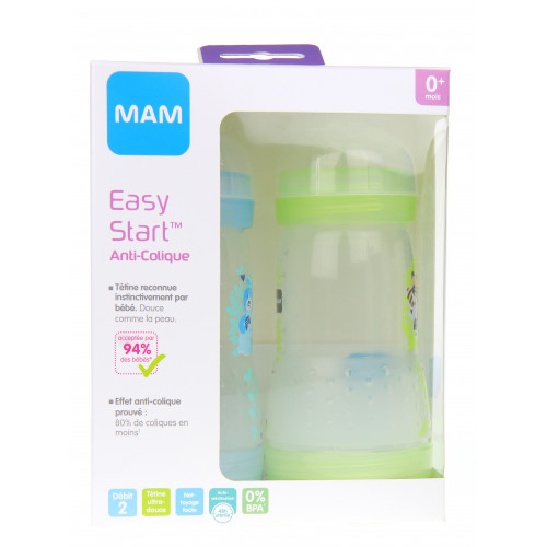 MAM Biberon anti-colique 260 ml - Lot de 2-8129 MAM Biberon anti-colique 260 ml - Lot de 2-8129