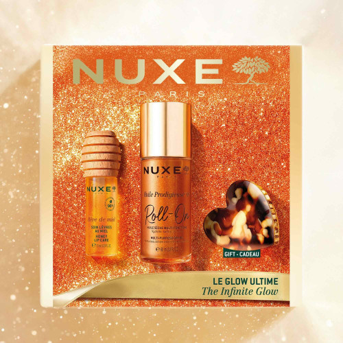 NUXE Coffret Noël Glow Huile Or 2026 - Éclat doré visage & cheveux