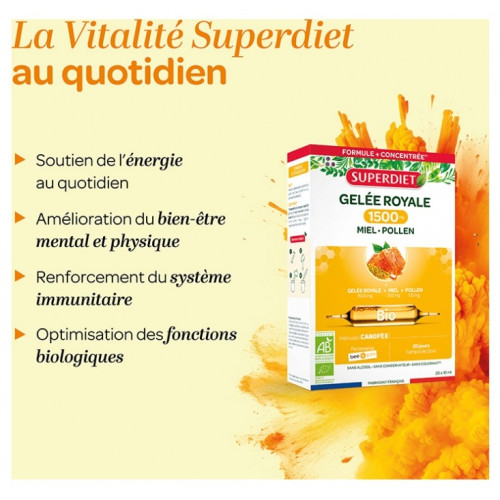 Gelée Royale Bio 1500 mg : Énergie & Immunité | Super Diet