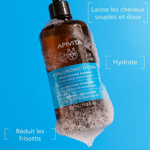Shampoing Apivita : 72h Hydratation Hyaluronique - Tous Cheveux 500ml