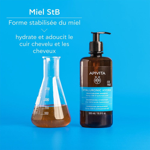 Shampoing Apivita : 72h Hydratation Hyaluronique - Tous Cheveux 500ml
