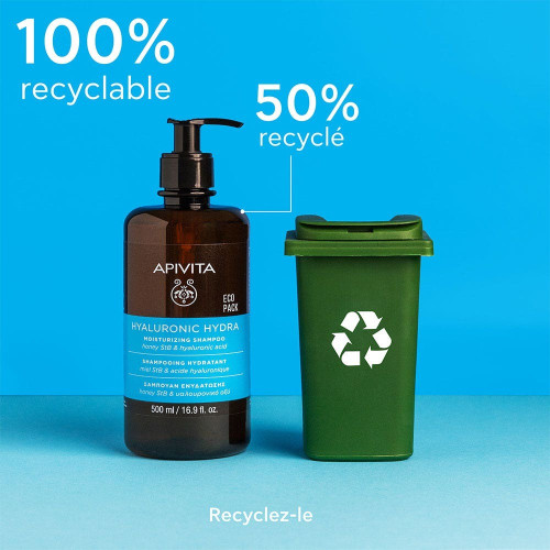 Shampoing Apivita : 72h Hydratation Hyaluronique - Tous Cheveux 500ml