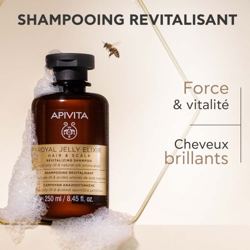 Shampoing Apivita Royal Jelly : Revitalisez cheveux fragiles & ternes