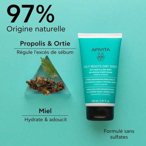 Apivita Après-Shampooing : Équilibre Racines Grasses & Pointes Sèches